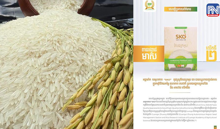 Cambodia’s SKO rice wins gold at 2nd China-ASEAN High-Quality Indica Rice Appraisal